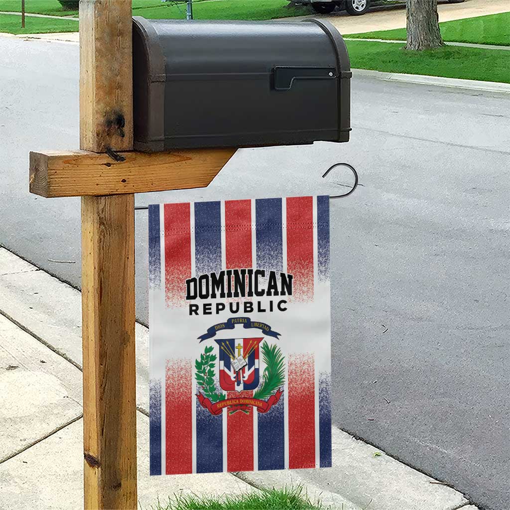 Dominican Republic Garden Flag Stripe Stylized