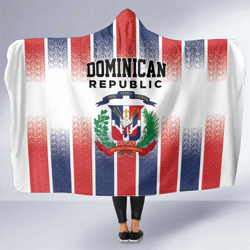 Dominican Republic Hooded Blanket Stripe Stylized
