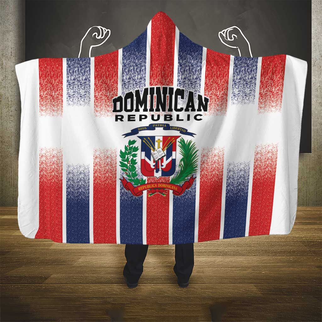 Dominican Republic Hooded Blanket Stripe Stylized