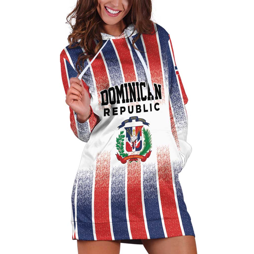 Personalized Dominican Republic Hoodie Dress Stripe Stylized