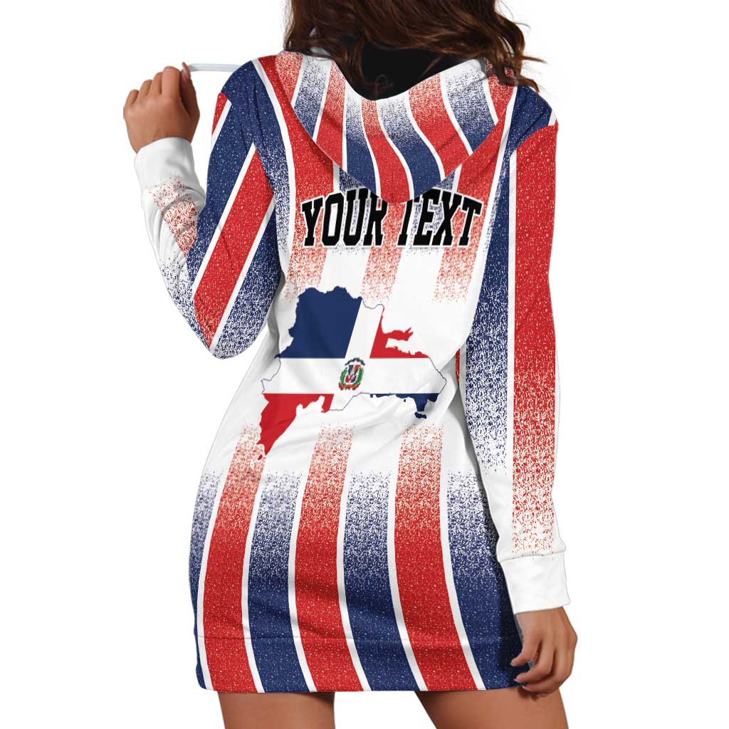 Personalized Dominican Republic Hoodie Dress Stripe Stylized