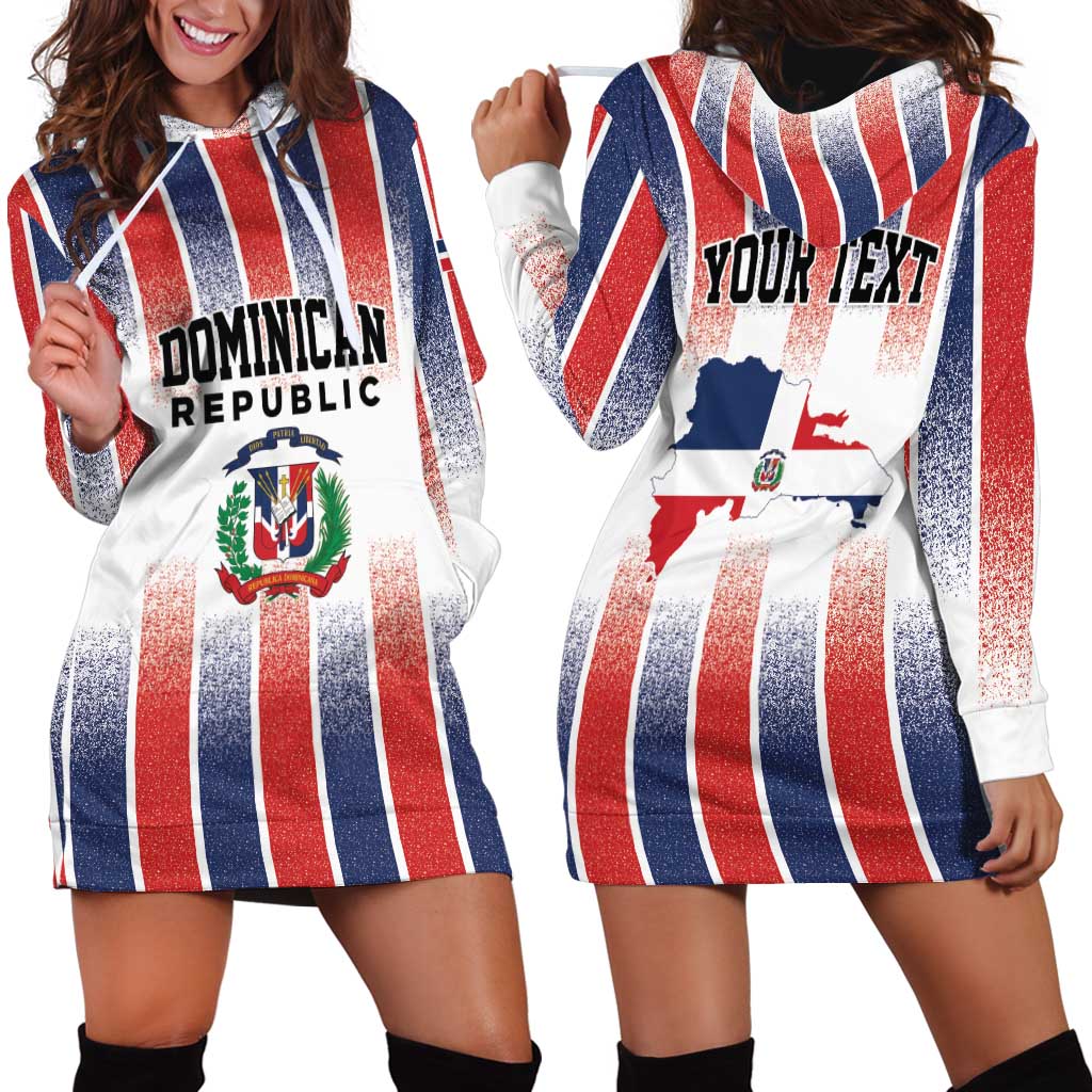 Personalized Dominican Republic Hoodie Dress Stripe Stylized
