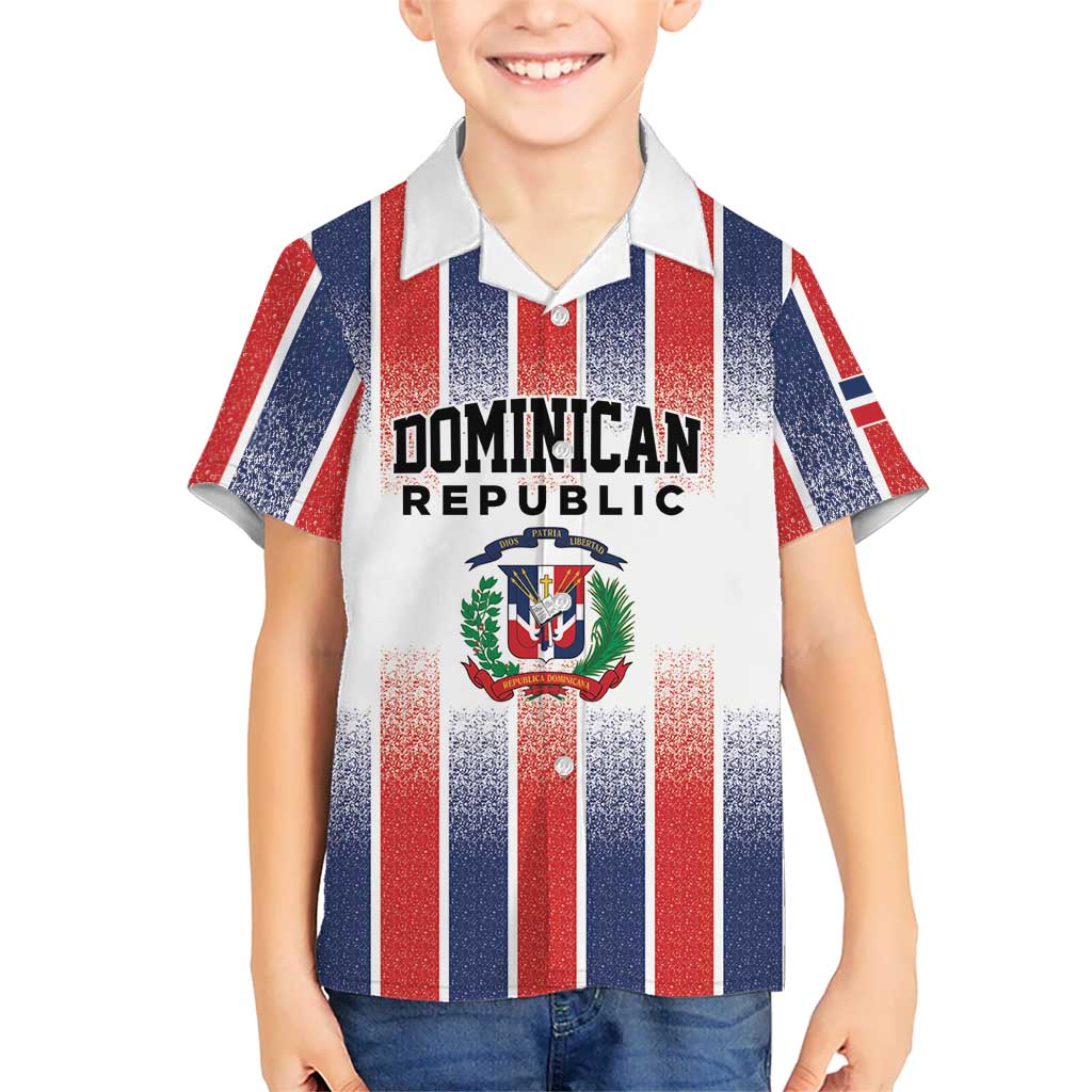 Personalized Dominican Republic Kid Hawaiian Shirt Stripe Stylized