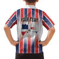 Personalized Dominican Republic Kid Hawaiian Shirt Stripe Stylized