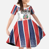 Personalized Dominican Republic Kid Short Sleeve Dress Stripe Stylized