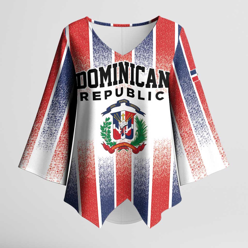 Personalized Dominican Republic Kimono Sleeve Blouse Stripe Stylized