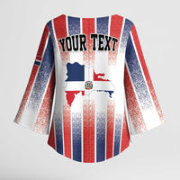 Personalized Dominican Republic Kimono Sleeve Blouse Stripe Stylized