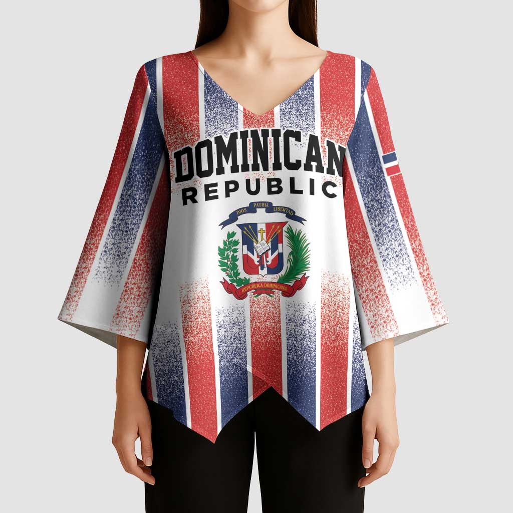 Personalized Dominican Republic Kimono Sleeve Blouse Stripe Stylized