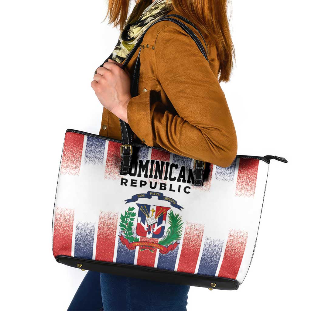 Dominican Republic Leather Tote Bag Stripe Stylized