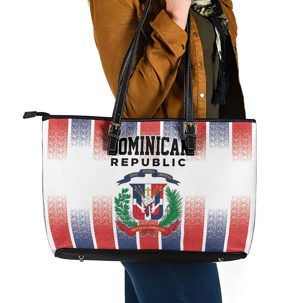 Dominican Republic Leather Tote Bag Stripe Stylized