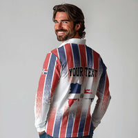 Personalized Dominican Republic Long Sleeve Polo Shirt Stripe Stylized