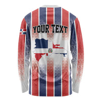Personalized Dominican Republic Long Sleeve Shirt Stripe Stylized