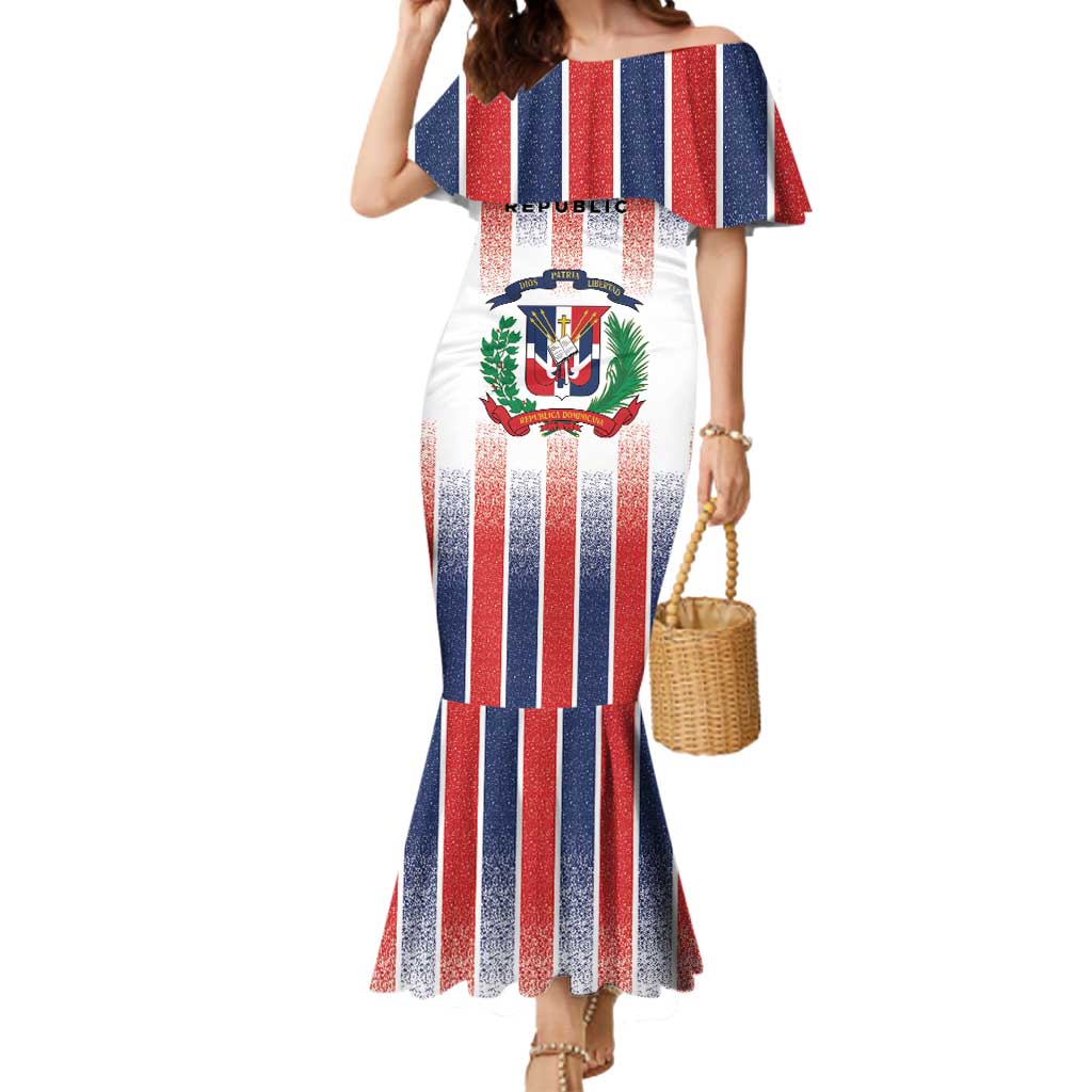 Personalized Dominican Republic Mermaid Dress Stripe Stylized