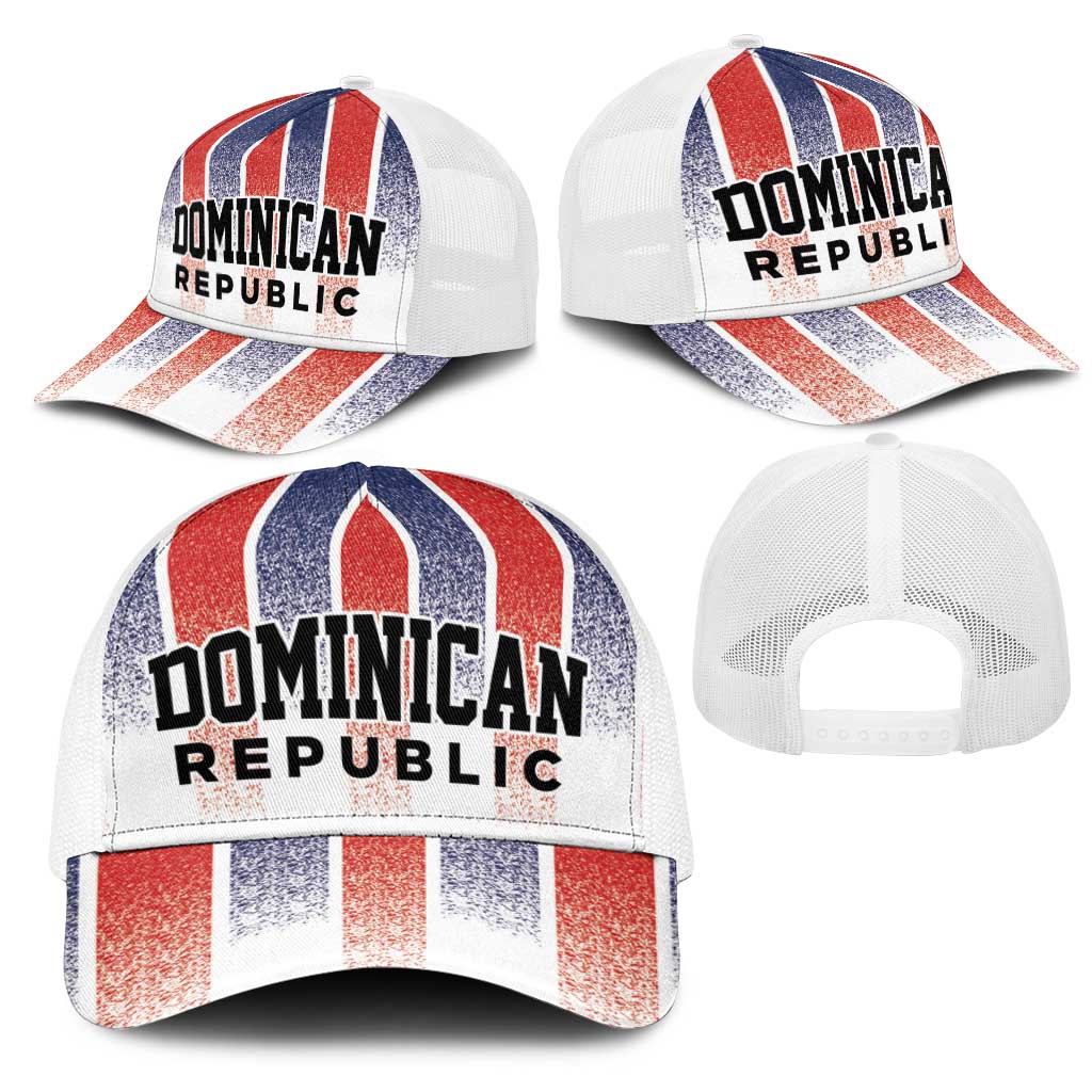 Dominican Republic Mesh Trucker Cap Stripe Stylized