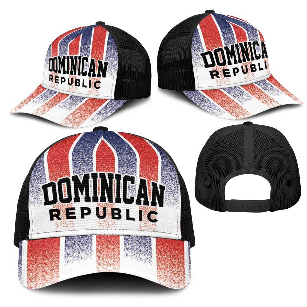 Dominican Republic Mesh Trucker Cap Stripe Stylized