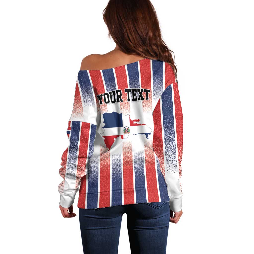 Personalized Dominican Republic Off Shoulder Sweater Stripe Stylized