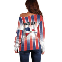 Personalized Dominican Republic Off Shoulder Sweater Stripe Stylized