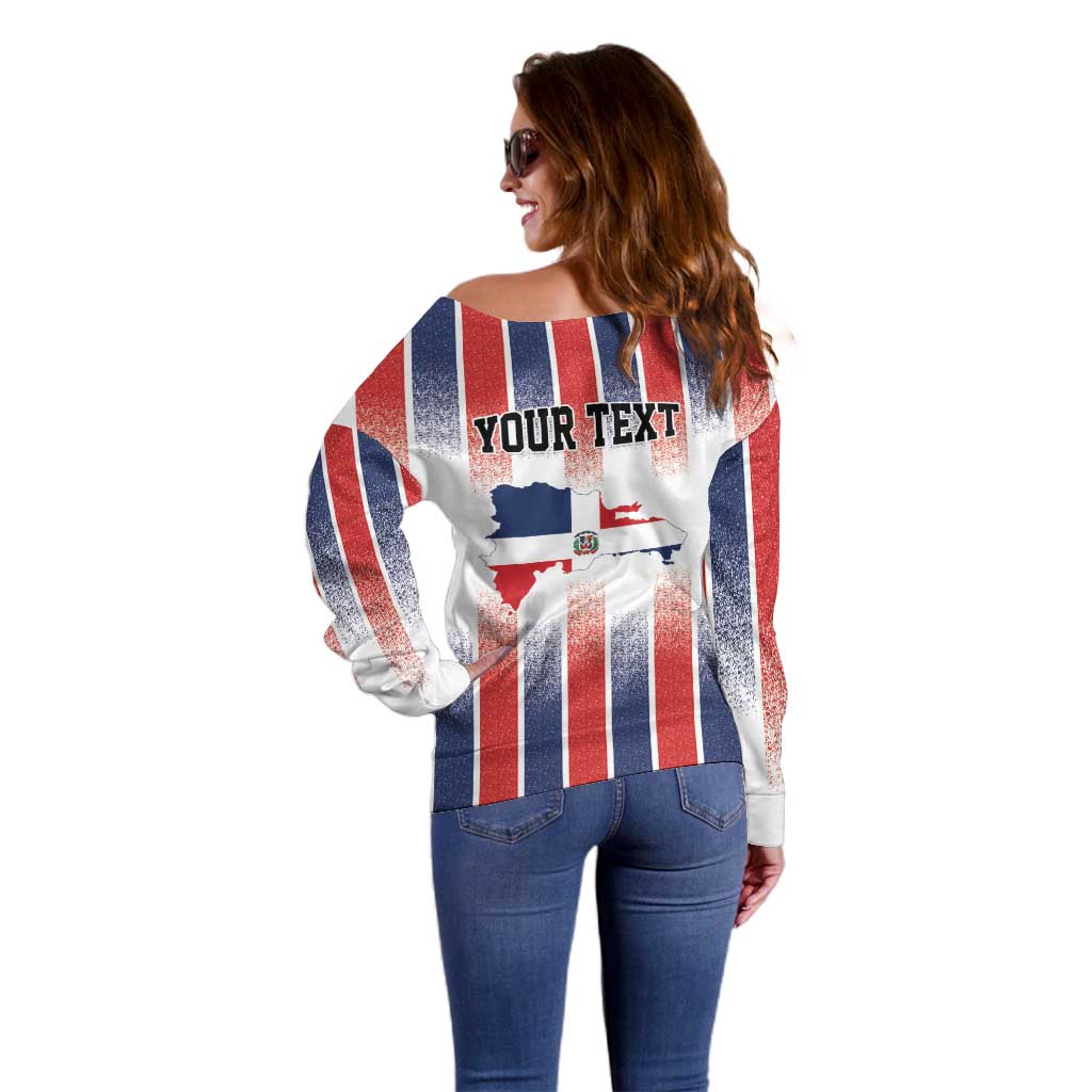 Personalized Dominican Republic Off Shoulder Sweater Stripe Stylized