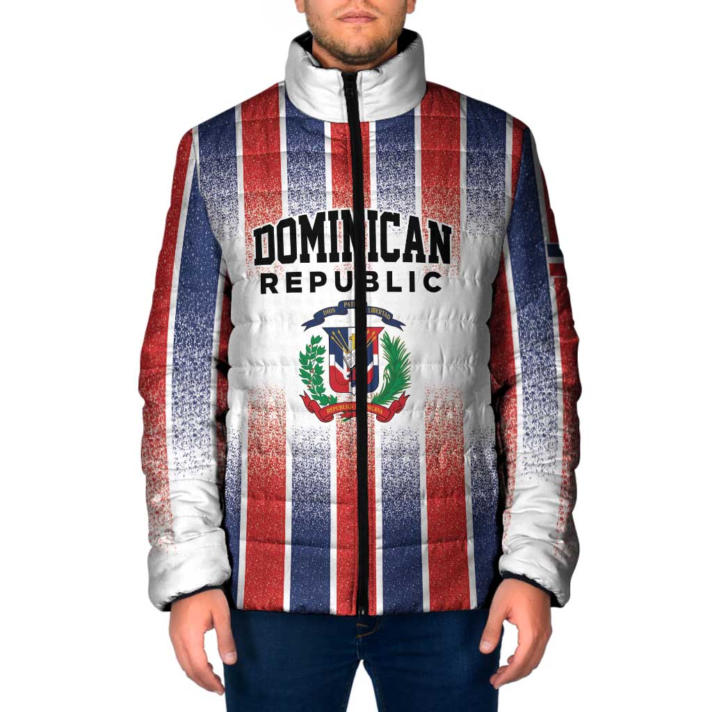 Personalized Dominican Republic Padded Jacket Stripe Stylized
