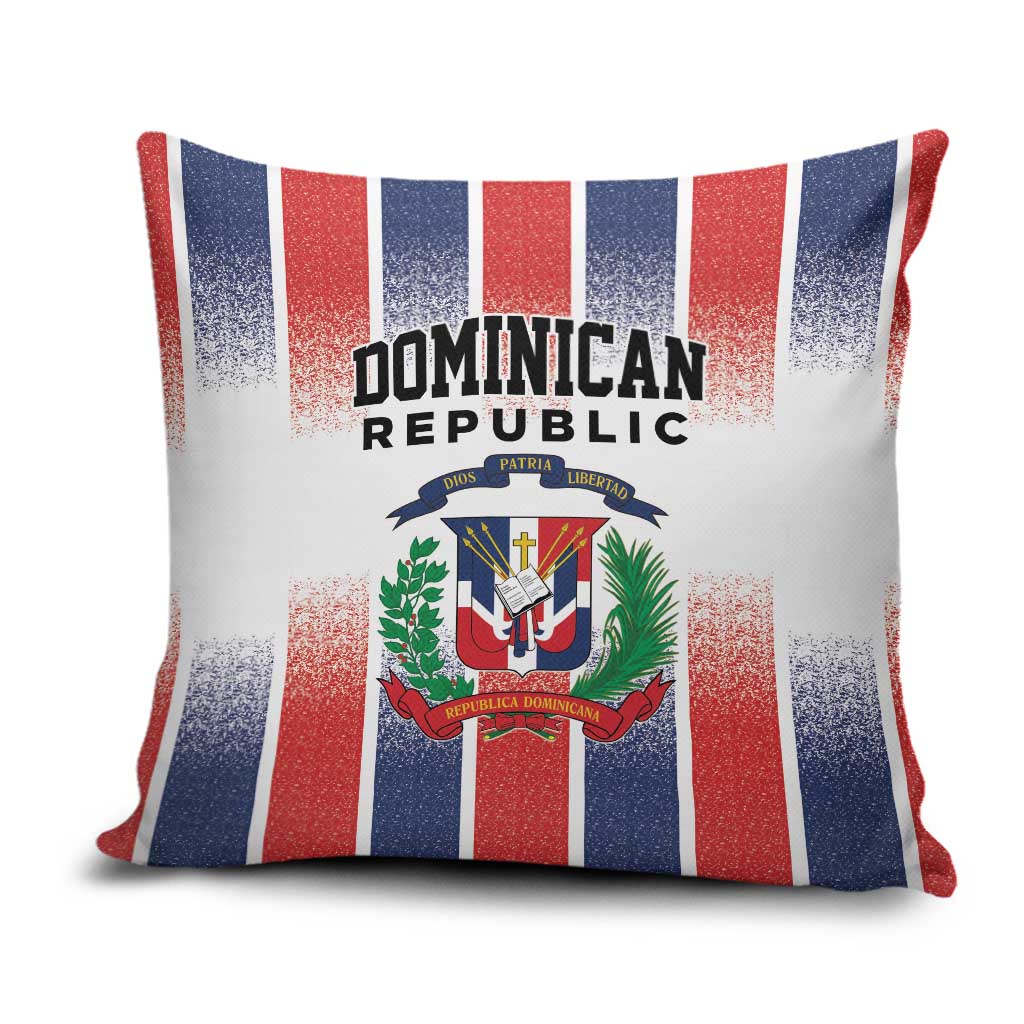 Dominican Republic Pillow Cover Stripe Stylized