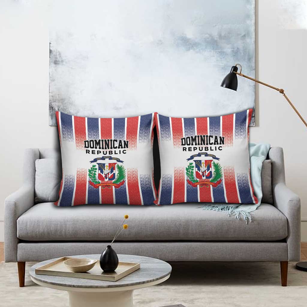 Dominican Republic Pillow Cover Stripe Stylized