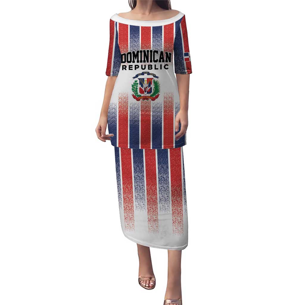 Personalized Dominican Republic Puletasi Stripe Stylized