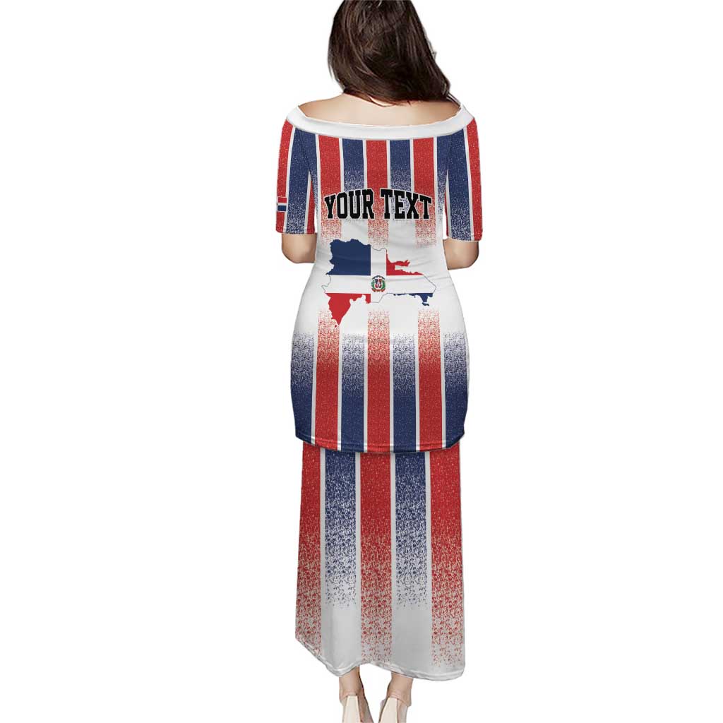 Personalized Dominican Republic Puletasi Stripe Stylized
