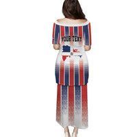 Personalized Dominican Republic Puletasi Stripe Stylized
