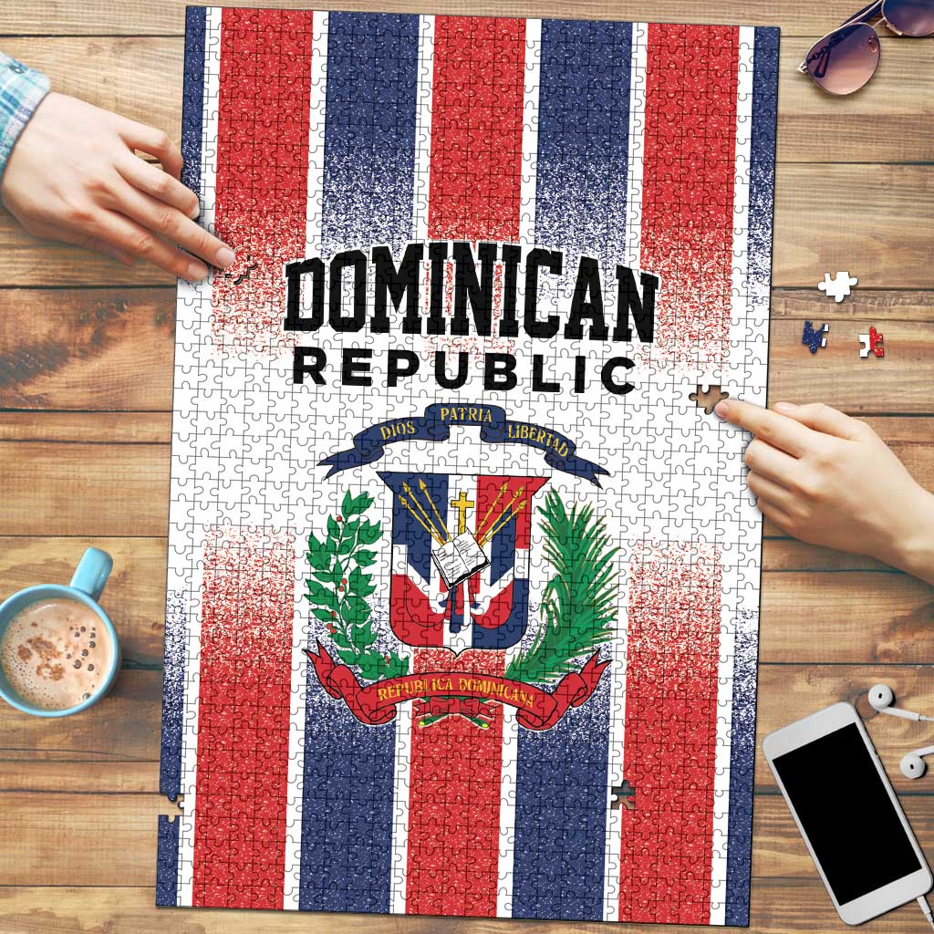 Dominican Republic Puzzle Stripe Stylized