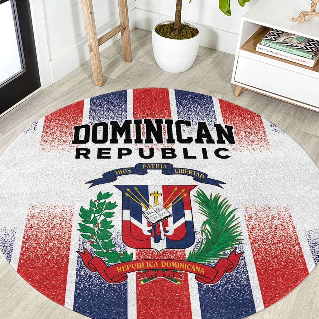 Dominican Republic Round Carpet Stripe Stylized