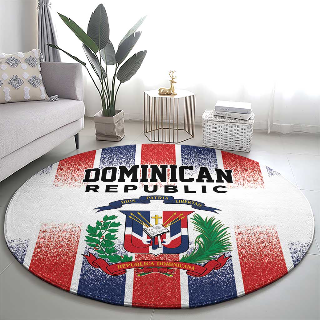 Dominican Republic Round Carpet Stripe Stylized