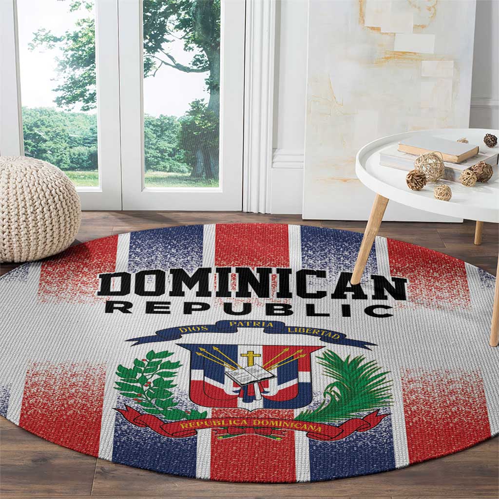 Dominican Republic Round Carpet Stripe Stylized