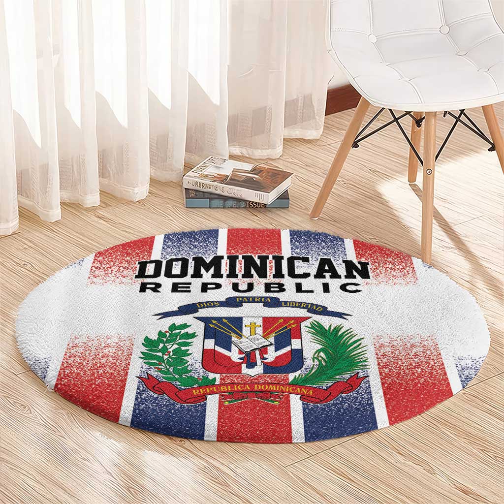 Dominican Republic Round Carpet Stripe Stylized