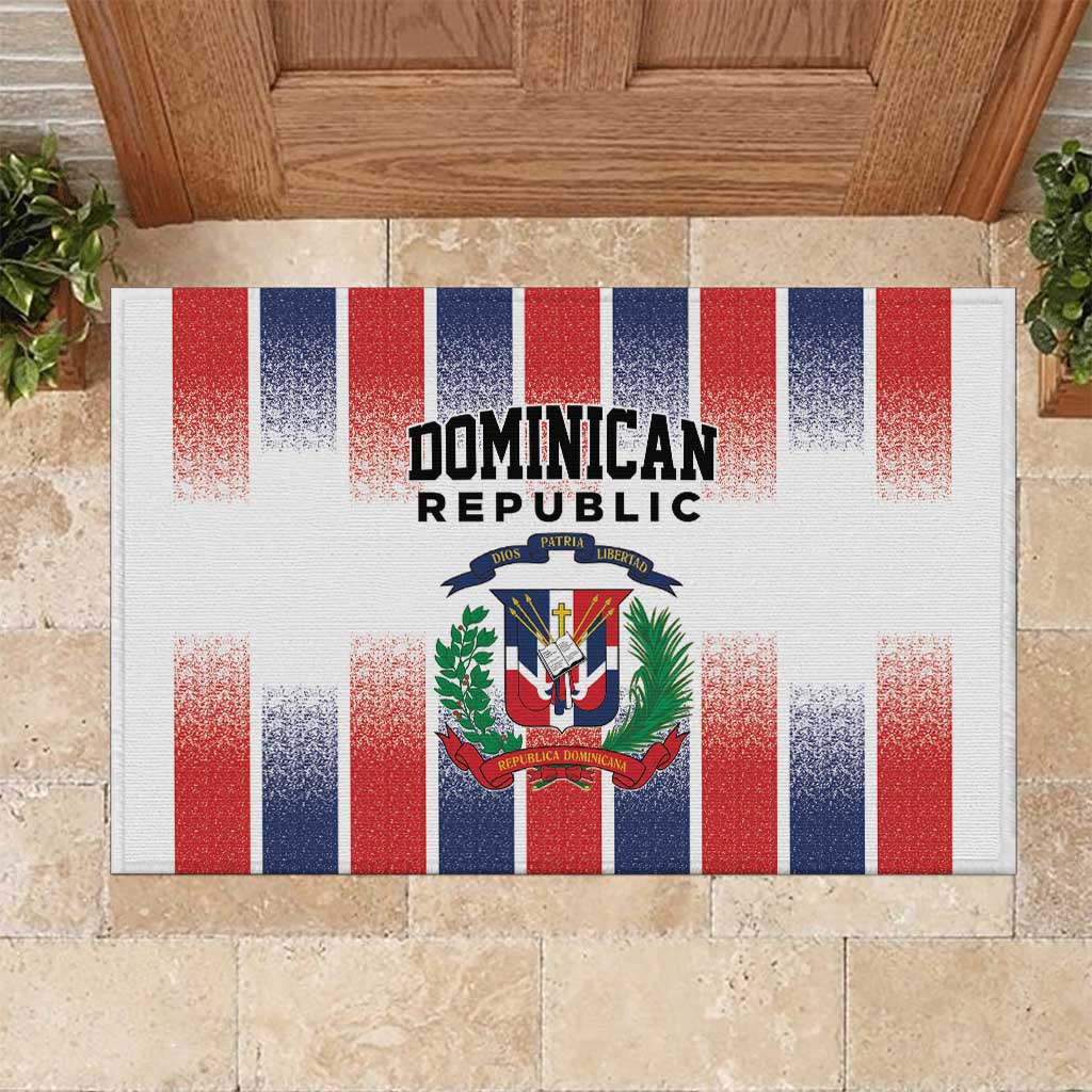 Dominican Republic Rubber Doormat Stripe Stylized