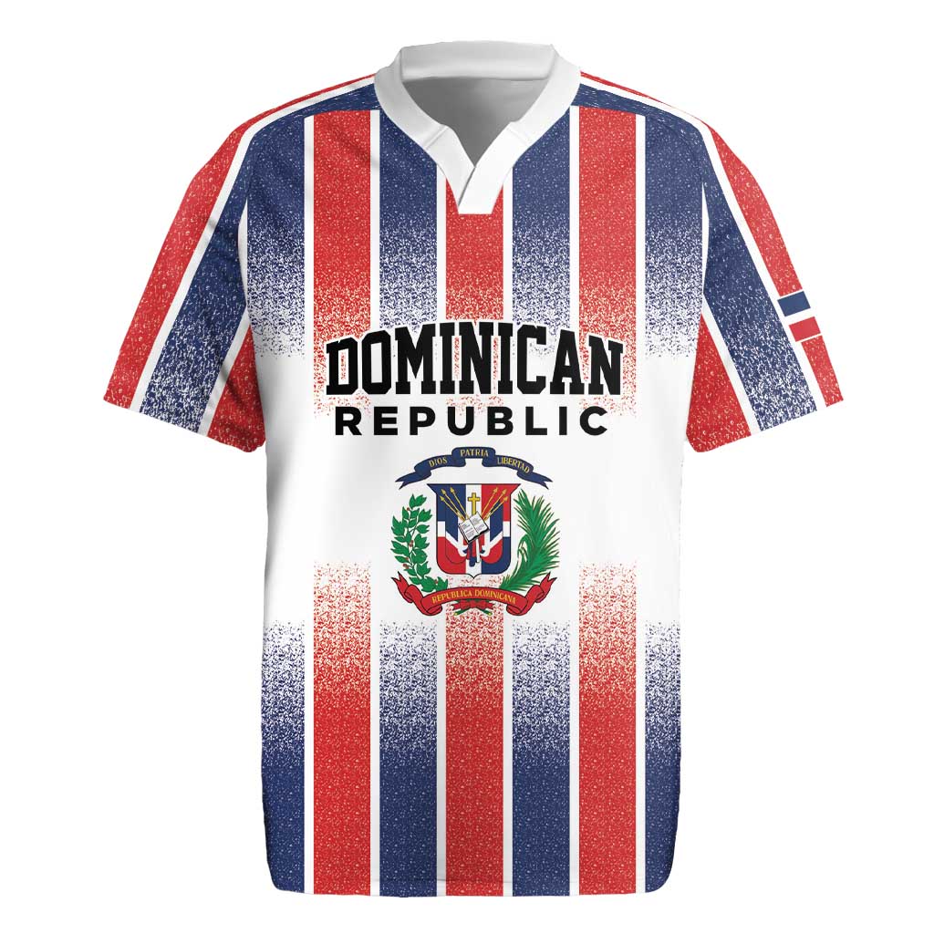 Personalized Dominican Republic Rugby Jersey Stripe Stylized