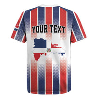 Personalized Dominican Republic Rugby Jersey Stripe Stylized