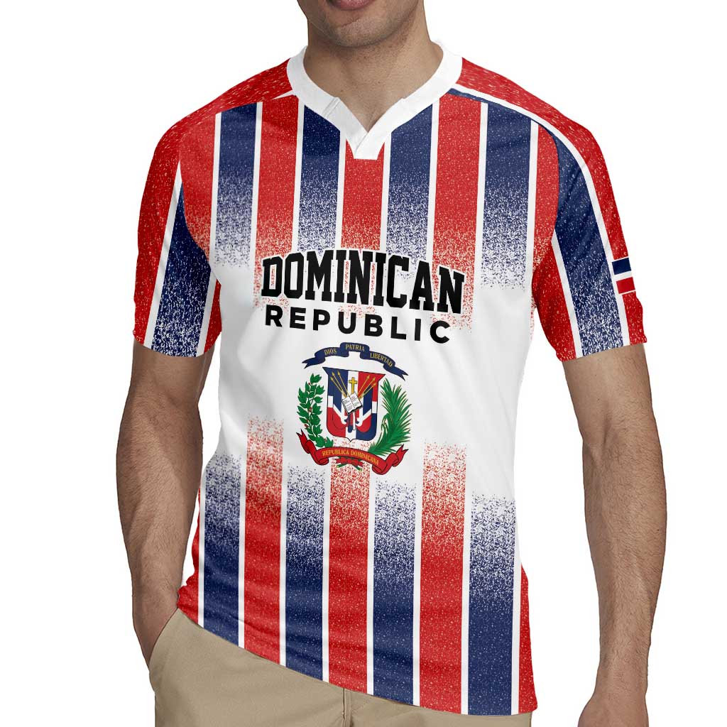 Personalized Dominican Republic Rugby Jersey Stripe Stylized