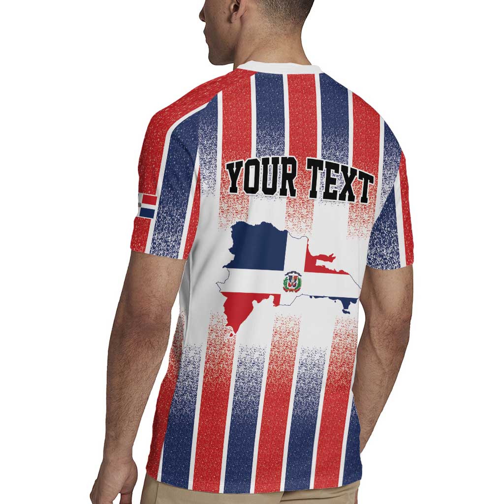 Personalized Dominican Republic Rugby Jersey Stripe Stylized