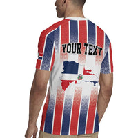 Personalized Dominican Republic Rugby Jersey Stripe Stylized