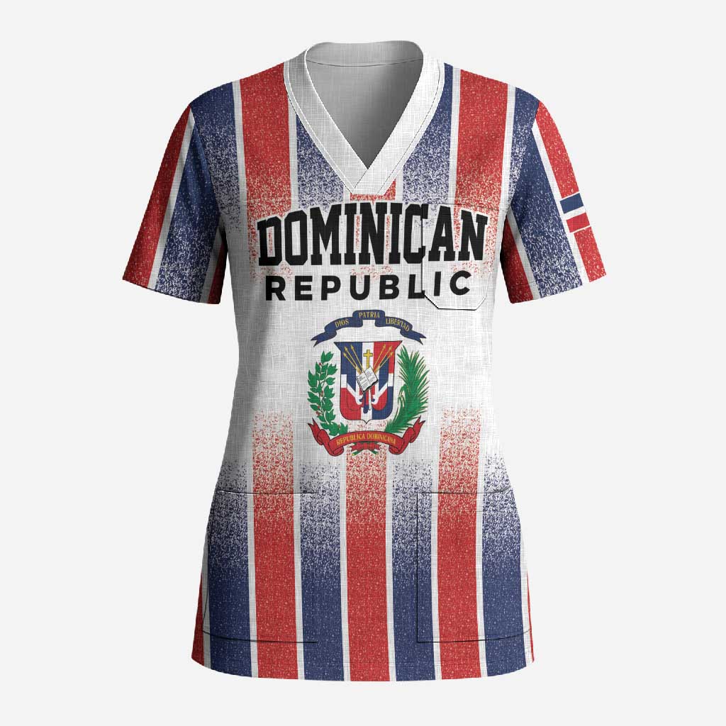 Personalized Dominican Republic Scrub Top Stripe Stylized