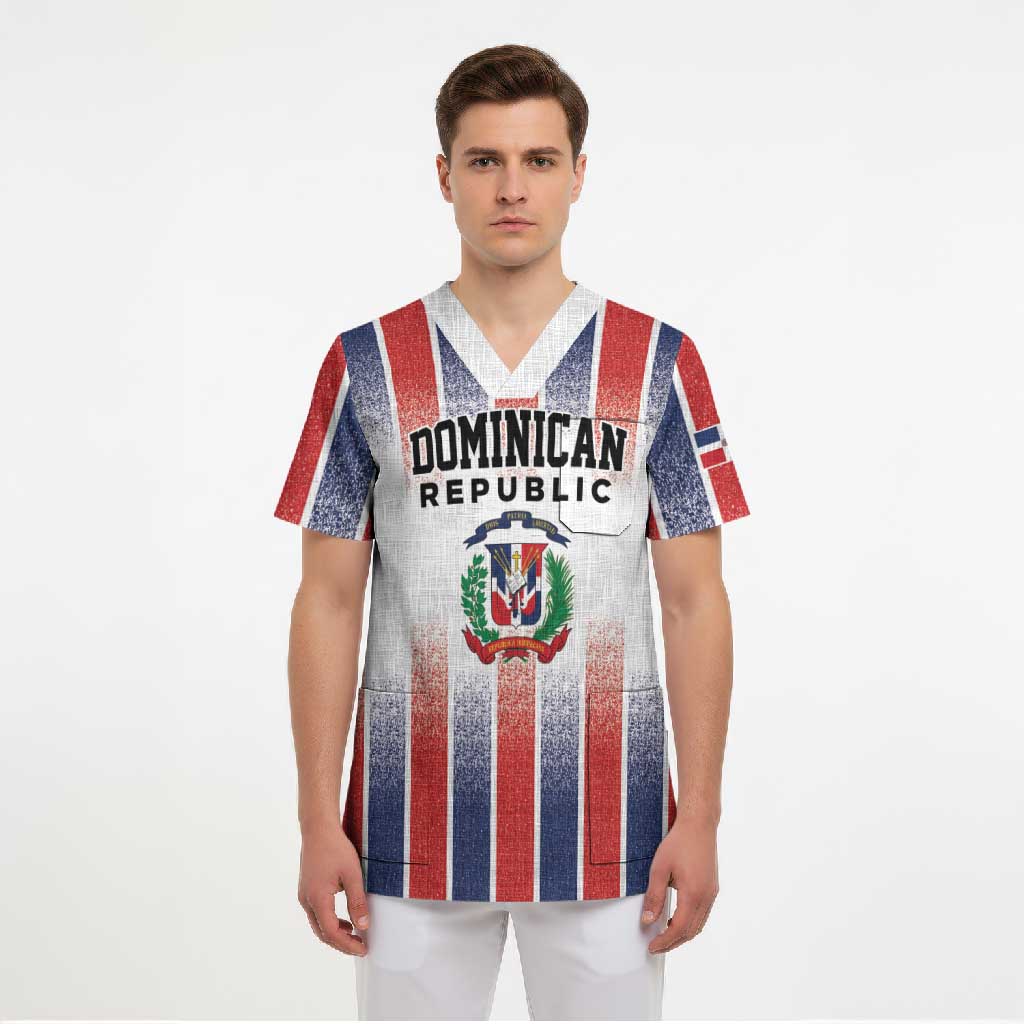 Personalized Dominican Republic Scrub Top Stripe Stylized