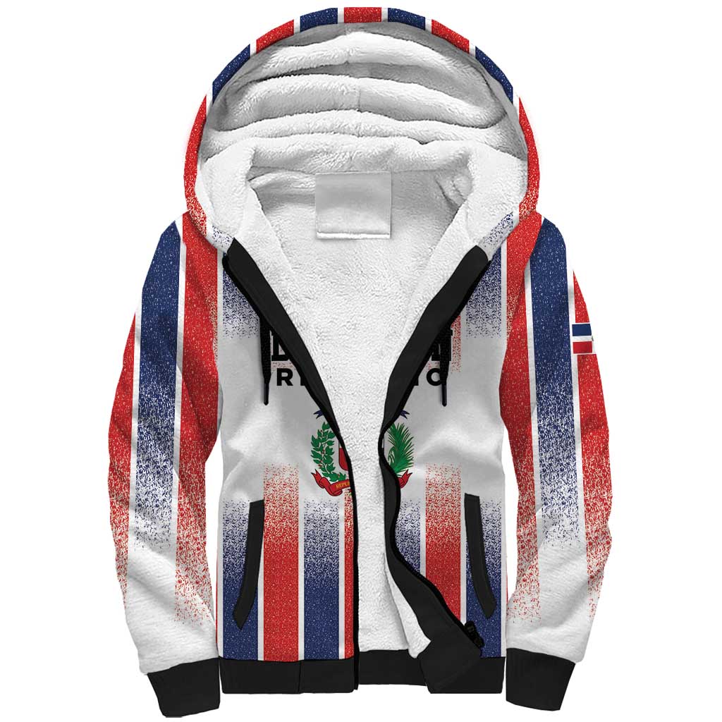 Personalized Dominican Republic Sherpa Hoodie Stripe Stylized