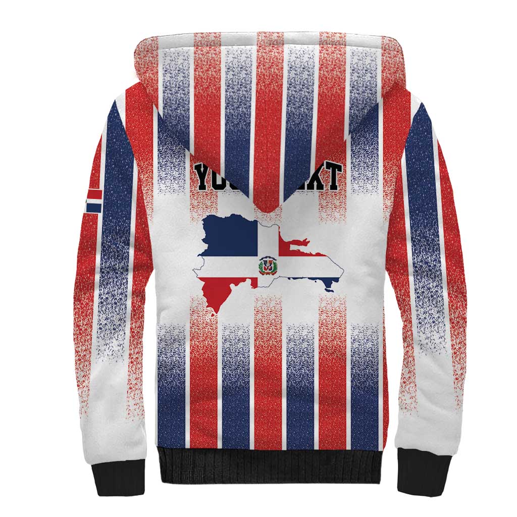 Personalized Dominican Republic Sherpa Hoodie Stripe Stylized