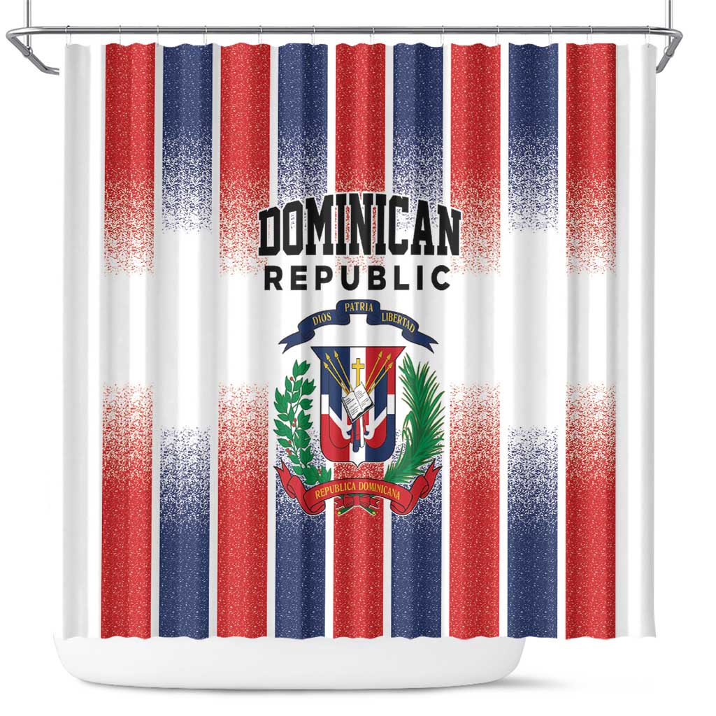 Dominican Republic Shower Curtain Stripe Stylized