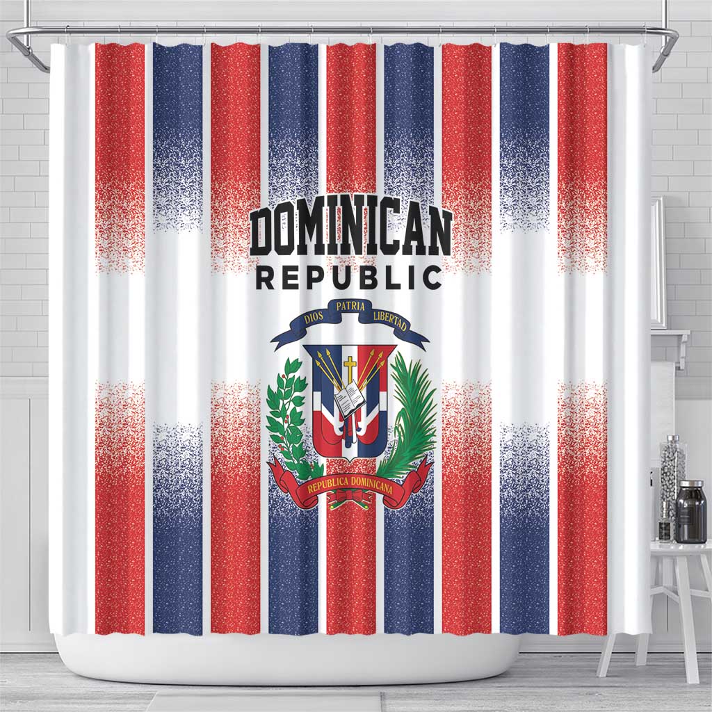 Dominican Republic Shower Curtain Stripe Stylized