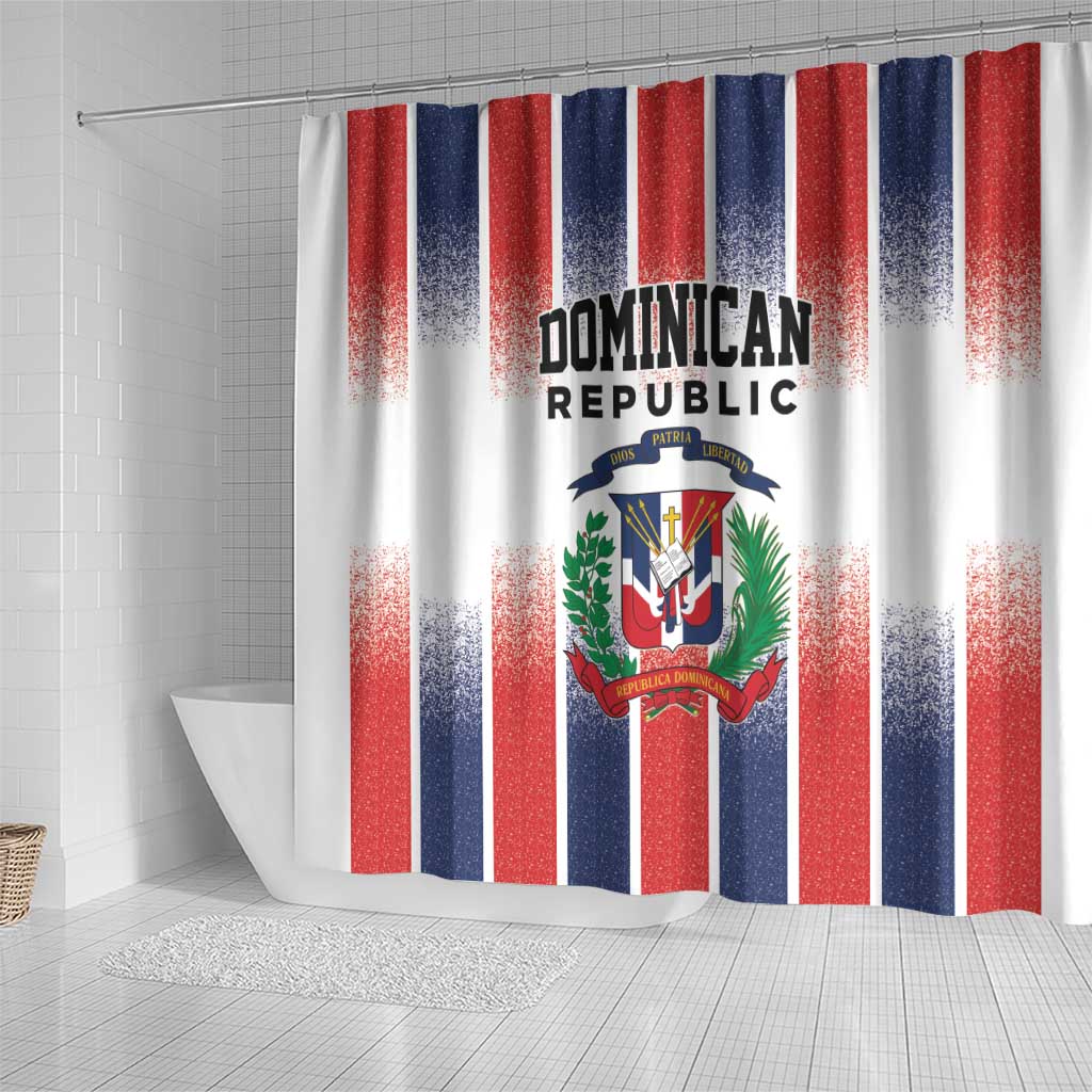 Dominican Republic Shower Curtain Stripe Stylized