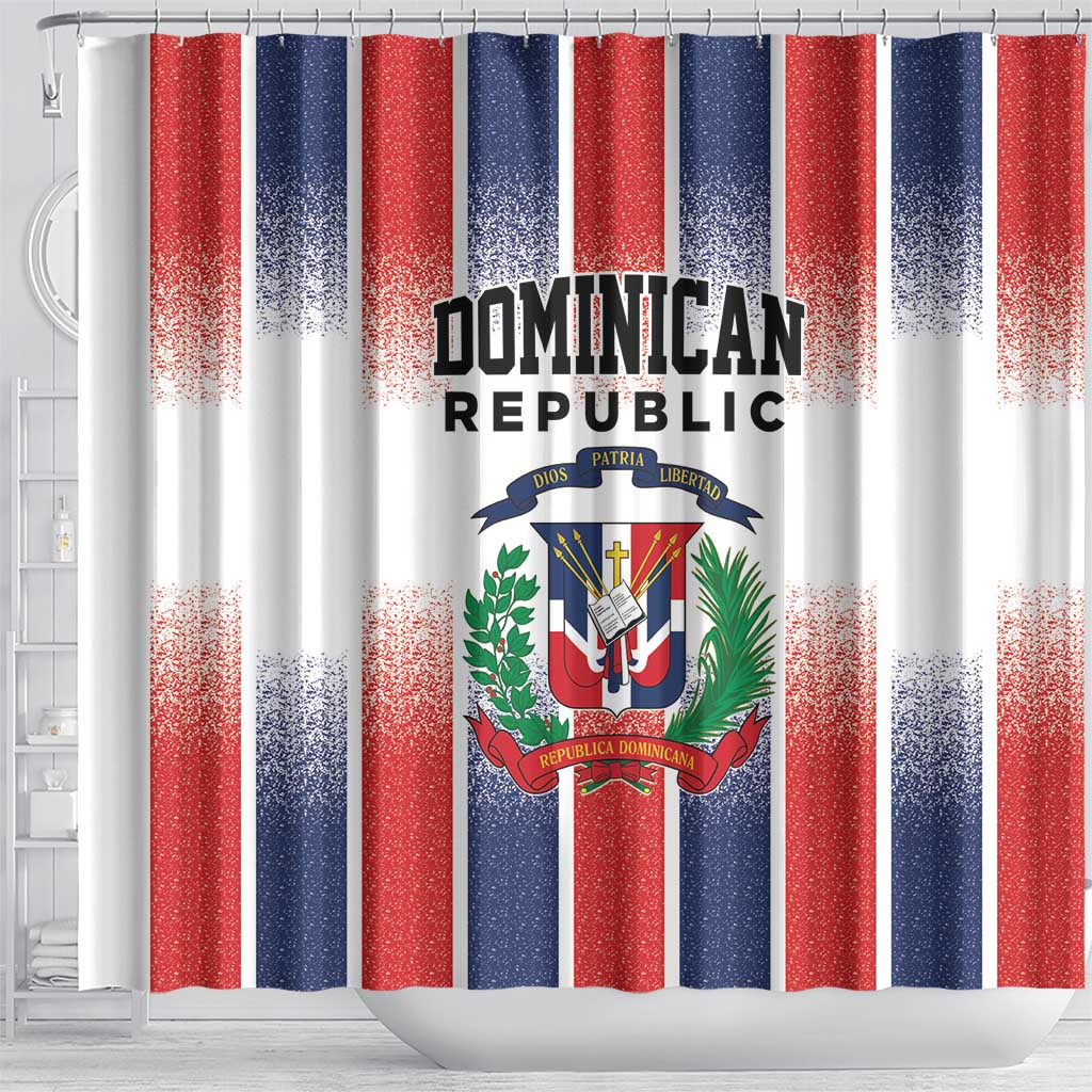 Dominican Republic Shower Curtain Stripe Stylized
