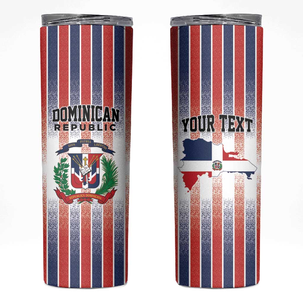 Personalized Dominican Republic Skinny Tumbler Stripe Stylized