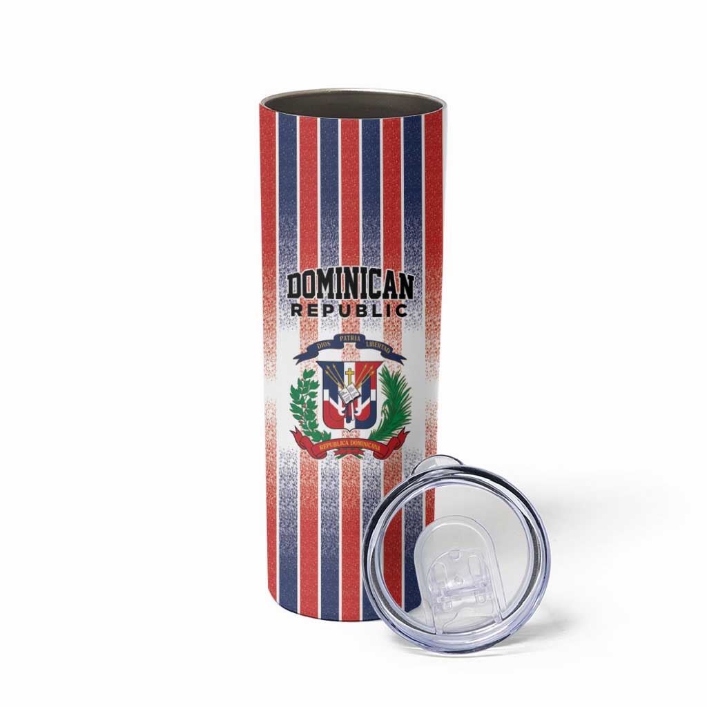 Personalized Dominican Republic Skinny Tumbler Stripe Stylized