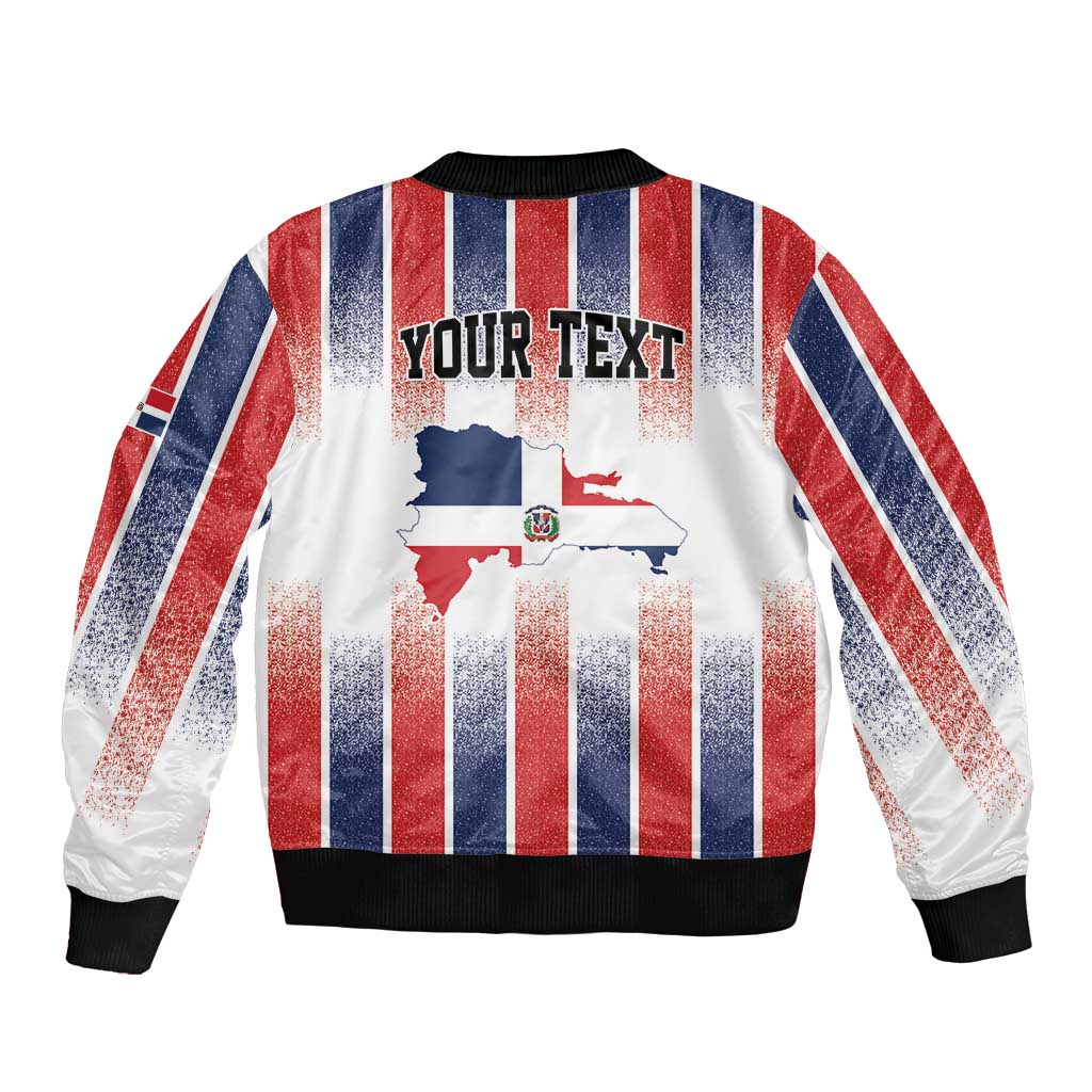 Personalized Dominican Republic Sleeve Zip Bomber Jacket Stripe Stylized